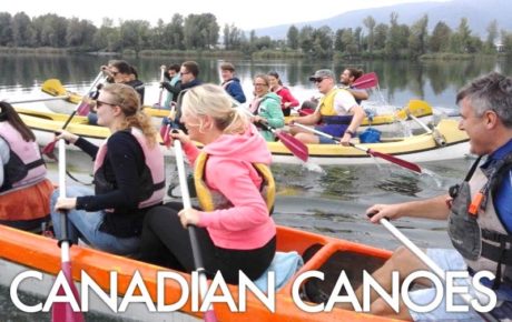 canadian canoes on lake como, team building
